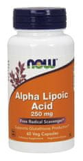 NOW Foods Alpha Lipoic Acid (Kyselina Alfa Lipoová), 250 mg, 60 rostlinných kapslí