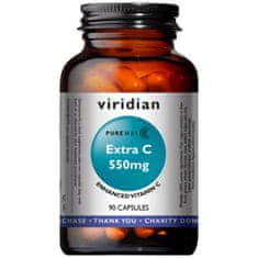 VIRIDIAN nutrition Extra C 550mg (Vitamín C), 90 kapslí