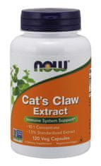 NOW Foods Cat's Claw Extract (Řemdihák plstnatý), 120 rostlinných kapslí - EXPIRACE 1/24