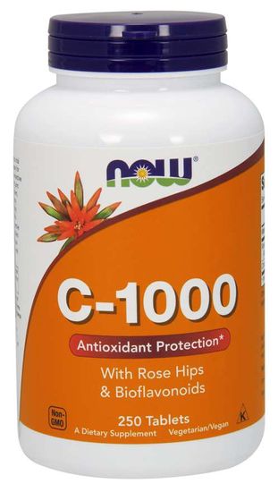NOW Foods Vitamin C-1000 s bioflavonoidy a šípkem, 250 tablet