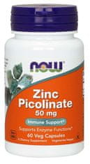 NOW Foods Zinc Picolinate (zinek pikolinát), 50 mg, 60 rostlinných kapslí