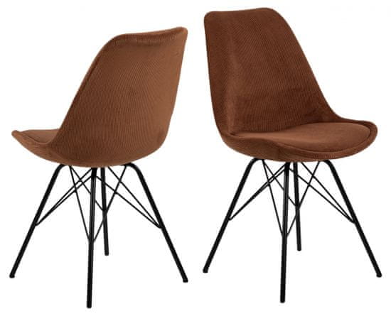 Design Scandinavia Jídelní židle Eris (SET 2ks), manšestr, oranžová