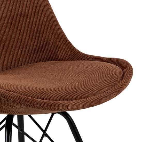 Design Scandinavia Jídelní židle Eris (SET 2ks), manšestr, oranžová