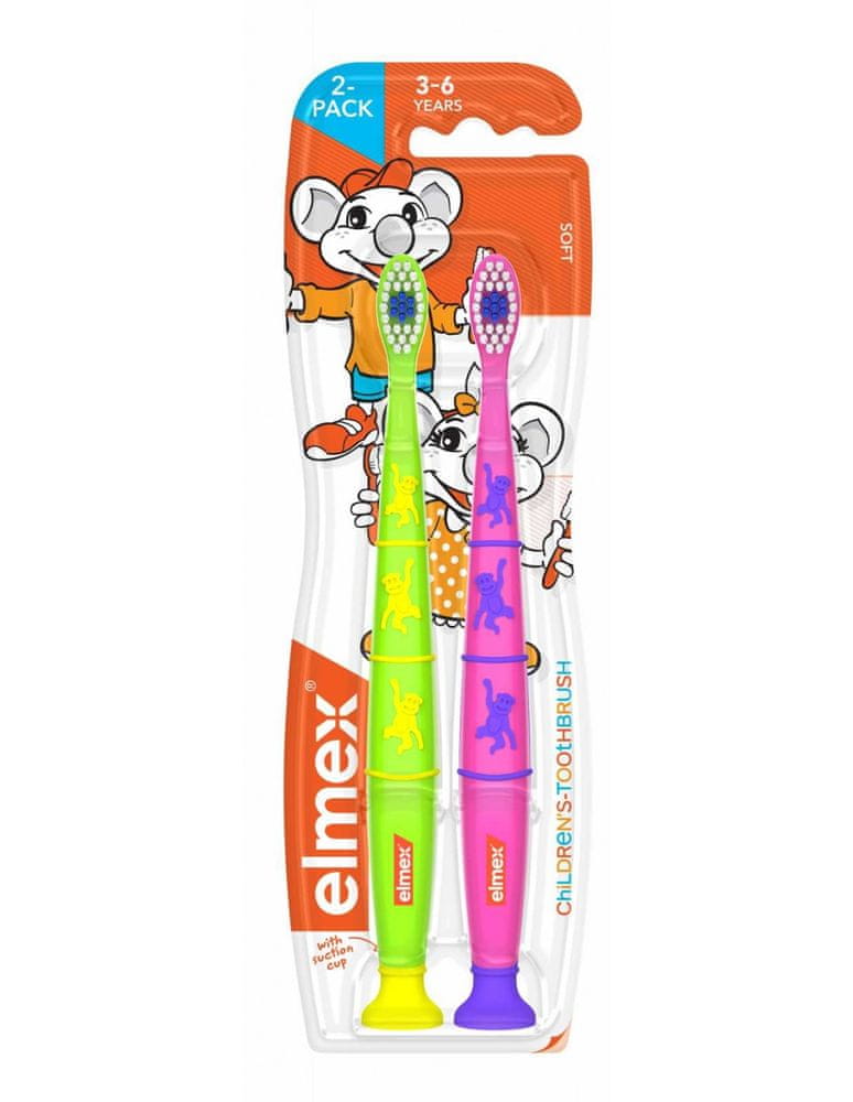 Levně Elmex Kids zubní kartáček pro děti ve věku 3-6 let 2ks
