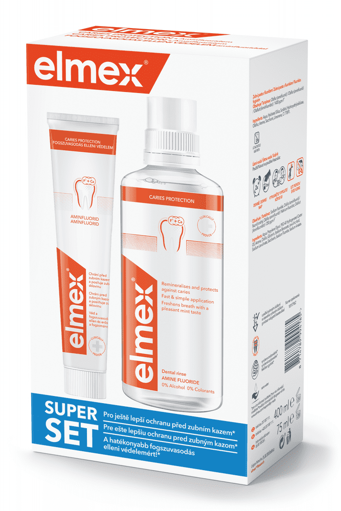 Levně Elmex Caries Protection Pack - ústní voda 400ml + zubní pasta 75ml