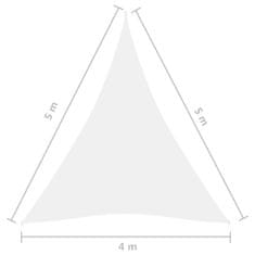 Vidaxl Stínící plachta oxfordská látka trojúhelníková 4 x 5 x 5 m bílá