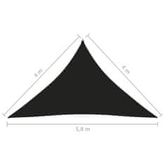 Greatstore Stínící plachta oxfordská látka trojúhelníková 4x4x5,8 m černá
