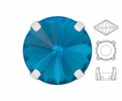 Izabaro 4ks crystal aquamarine blue 202 round rivoli 12mm