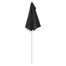 shumee Zahradní půlkruhový slunečník s tyčí 180 x 90 cm černý