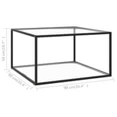 Greatstore Konferenční stolek černý s tvrzeným sklem 90 x 90 x 50 cm