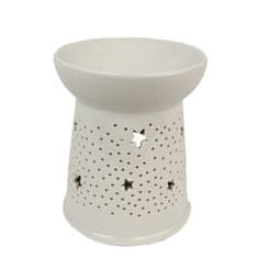 Porcelánová aroma lampa bílá hvězdy 14 cm