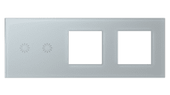 Glasense skleněný vypínač 2-tlačítkový + volný 2-rámeček, Polarium White, WiFi