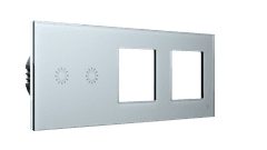 HEVOLTA Glasense skleněný vypínač 2-tlačítkový + volný 2-rámeček, Polarium White, WiFi