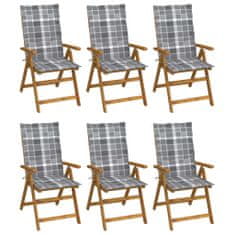 Vidaxl Skládací zahradní židle s poduškami 6 ks masivní akácie