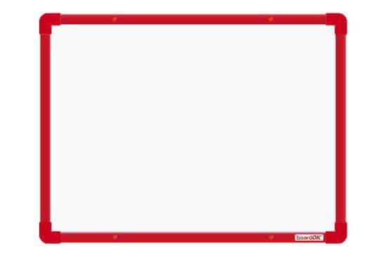 boardOK Lakovaná tabule na fixy s červeným rámem 060 x 045 cm
