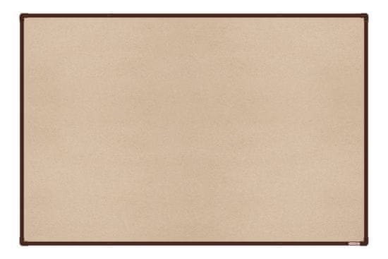 boardOK Textilní nástěnka s hnědým rámem 150 x 120 cm