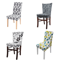 Stretch&Sit DELUXE – sada 4 natahovatelných potahů na židle, šedá/černá