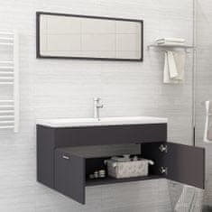 Vidaxl Set koupelnového nábytku šedý dřevotříska