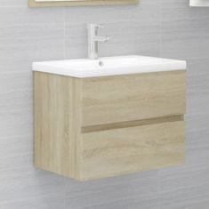 Greatstore Set koupelnového nábytku dub sonoma dřevotříska