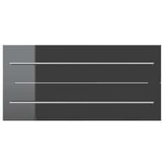 Greatstore Umyvadlová skříňka šedá vysoký lesk 100x38,5x48 cm dřevotříska