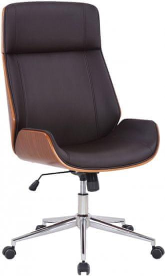 BHM Germany Kancelářská židle Varel, syntetická kůže, ořech / hnědá