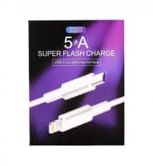 TopQ Datový kabel Super Flash Charge USB-C - Lightning 1 m bílý 5A 60168