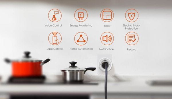 ONVIS Chytrá zásuvka - HomeKit, Wi-Fi 2,4 GHz dálkové ovládání vytváření scénářů simulace přítomnosti v domě ovládání světel a spotřebičů na dálku chytrá zásuvka ovládání mobilem dálkové ovládání mobilní aplikace kontrola nad světly a spotřebici bezdrátová smart zásuvka hlasový asistent Siri Apple HomeKit Domácnost Onvis Home časovač notifikace trigger automatizace nastavení automatizací zobazení aktuální sportřeby energie spotřeba energie