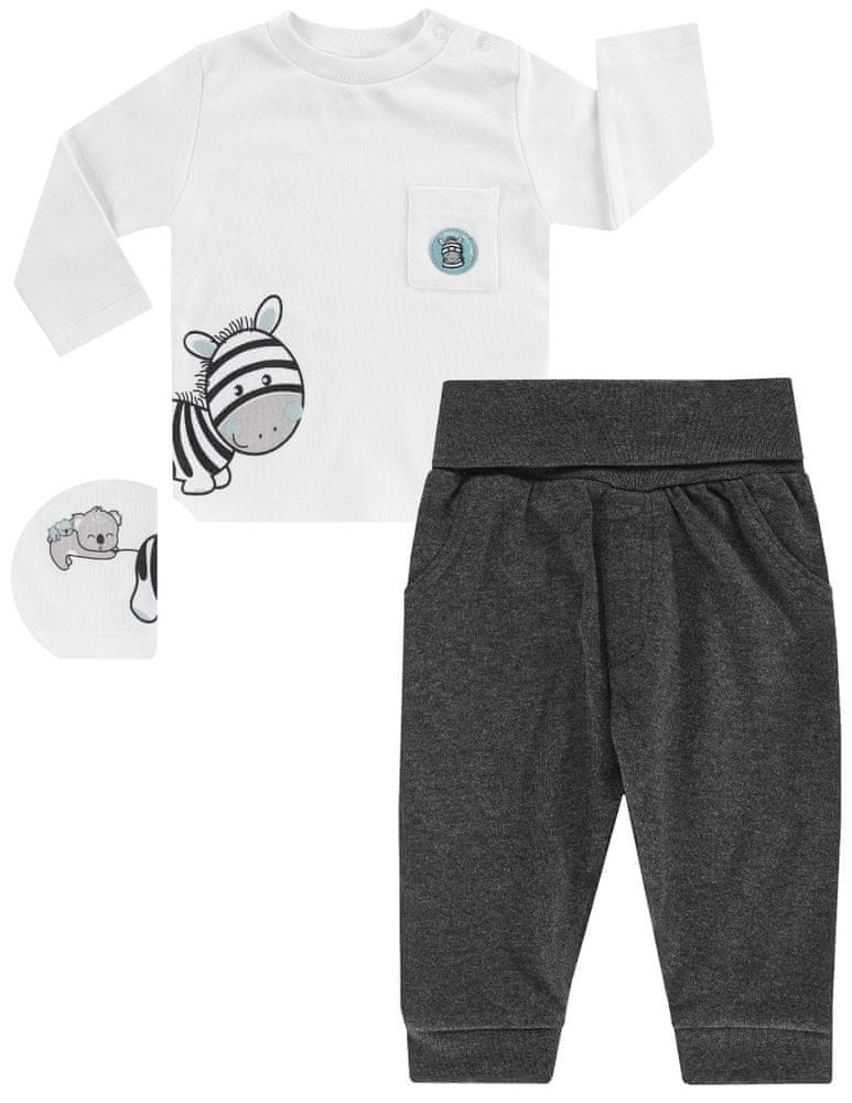 JACKY dětský set tričko a kalhoty Zebra 3321010 62 tmavě šedá
