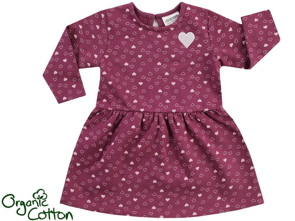 JACKY dívčí šaty s dlouhým rukávem Lovely Bear z organické bavlny 3921170 86 růžová