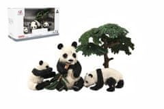 Teddies  Zvířátka safari ZOO 10cm sada plast 4ks panda 2 druhy