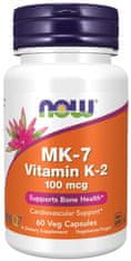 NOW Foods MK-7 Vitamin K2, 100 mcg, 60 rostlinných kapslí