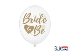 Balónky latexové se zlatým nápisem Bride to be - Rozlučka se svobodou - 30cm - 6 ks
