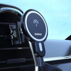 DUDAO Magnetic držák na mobil do auta s bezdrátovou nabíječkou 15 W, černá