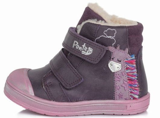 Ponte 20 dívčí kožená zimní kotníčková obuv PV121-DA03-1-727 23 fialová