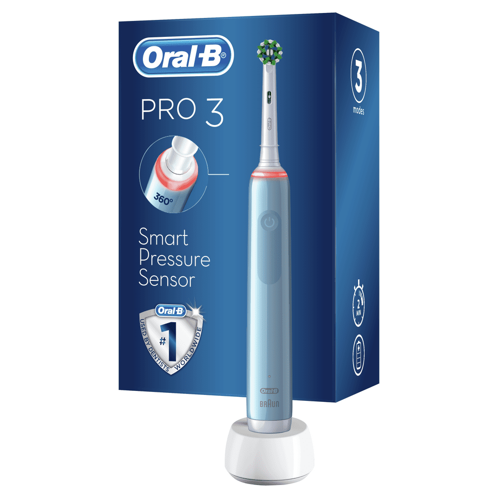 Oral-B elektrický zubní kartáček Pro 3 - 3000 modrá s designem od Brauna