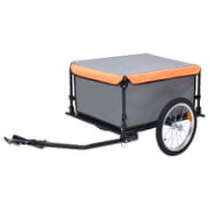 Greatstore Přívěsný vozík za kolo šedooranžový 65 kg