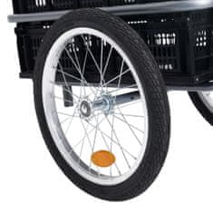 Greatstore Přívěsný vozík za kolo se skládacím boxem 50 l černý 150 kg