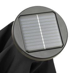 Greatstore Slunečník s LED osvětlením černý 200 x 211 cm hliník