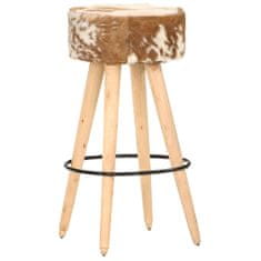shumee Barové stoličky 2 ks hnědé hrubé mangovníkové dřevo pravá kůže