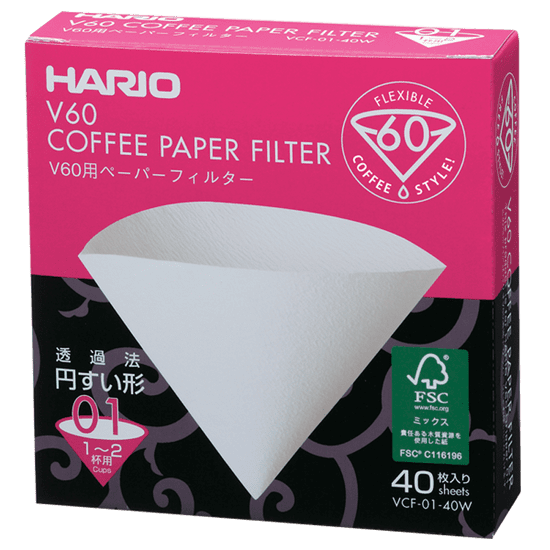 Hario Papírový filtr Hario V60-01 (1-2 šálky) - 40 ks