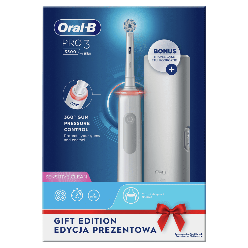 Oral-B elektrický zubní kartáček Pro 3 - 3500 bílá s designem od Brauna