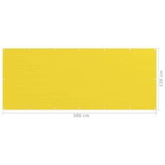 Vidaxl Balkónová zástěna žlutá 120 x 300 cm HDPE