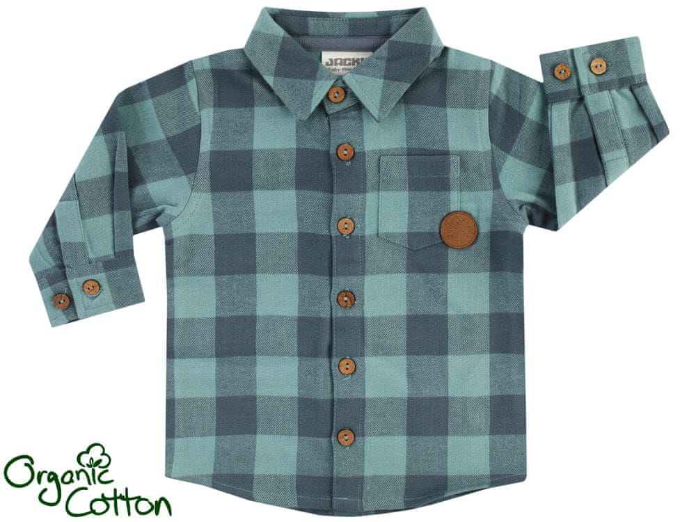 JACKY chlapecká kostkovaná košile Boys In The Wood z organické bavlny 1321210 80 modrá