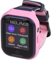 dětské hodinky LK 709 s GPS lokátorem, dotykový display, růžové