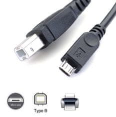 W-STAR Redukce kabel USB micro male na USB/B, 1m, tiskárny, skenery
