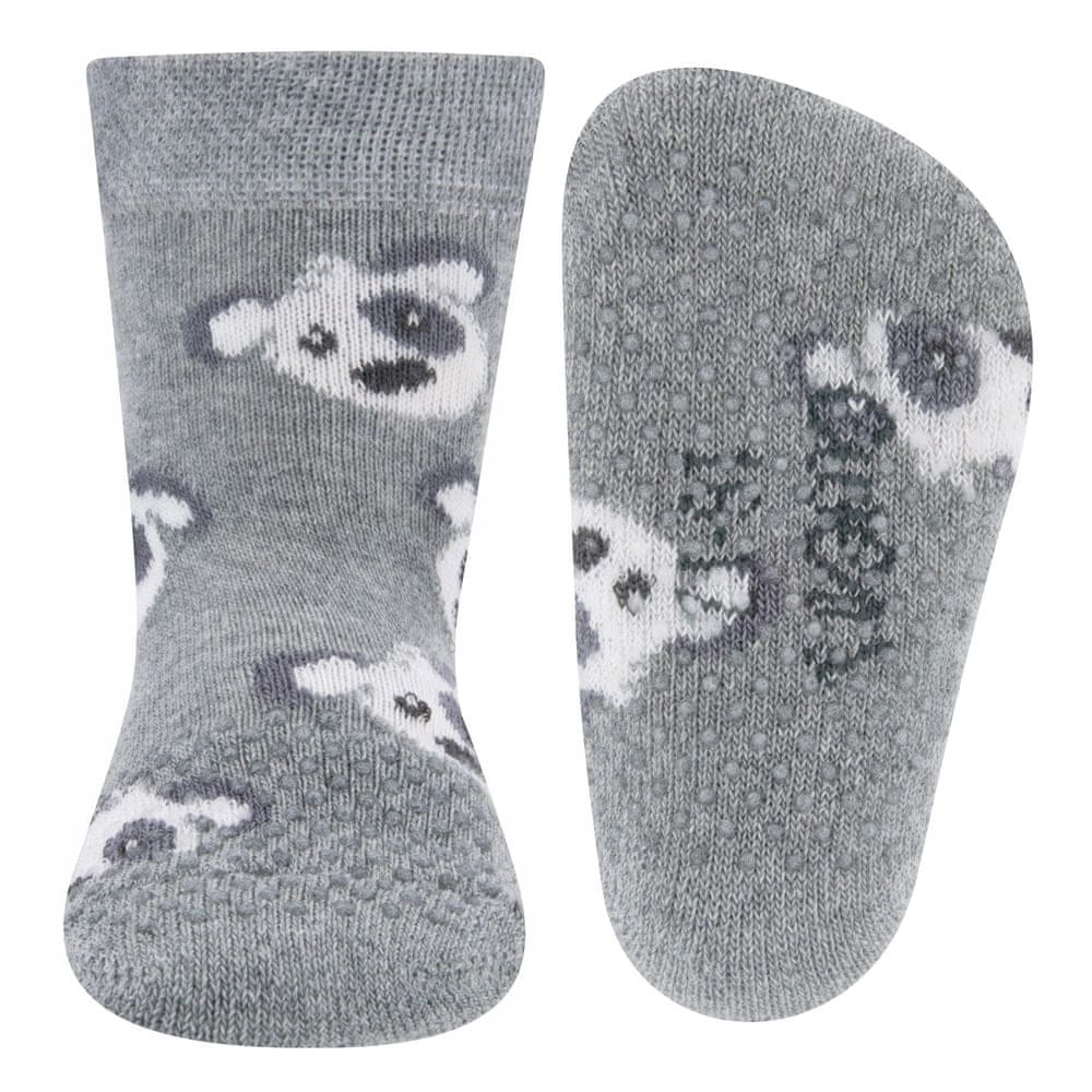 EWERS chlapecké protiskluzové ponožky ABS s pejskem 225074_1 16-17 šedá