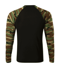 Pánské tričko s dlouhým rukávem Camouflage Malfini, Velikost XS, Barva Kamufláž zelená