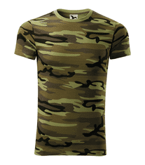 Malfini Pánské tričko s krátkým rukávem Camouflage Malfini, Velikost XS, Barva Kamufláž zelená
