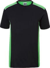 James & Nicholson Pánské pracovní tričko s kontrastem, Velikost 3XL, Barva Tmavě zelená