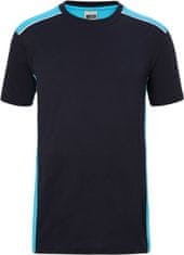James & Nicholson Pánské pracovní tričko s kontrastem, Velikost L, Barva Hnědá